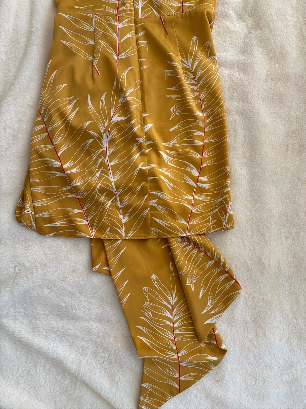 Camila Coelho Mustard Yellow Halter Mini Dress with Asymmetric Sash - Picture 9 of 11